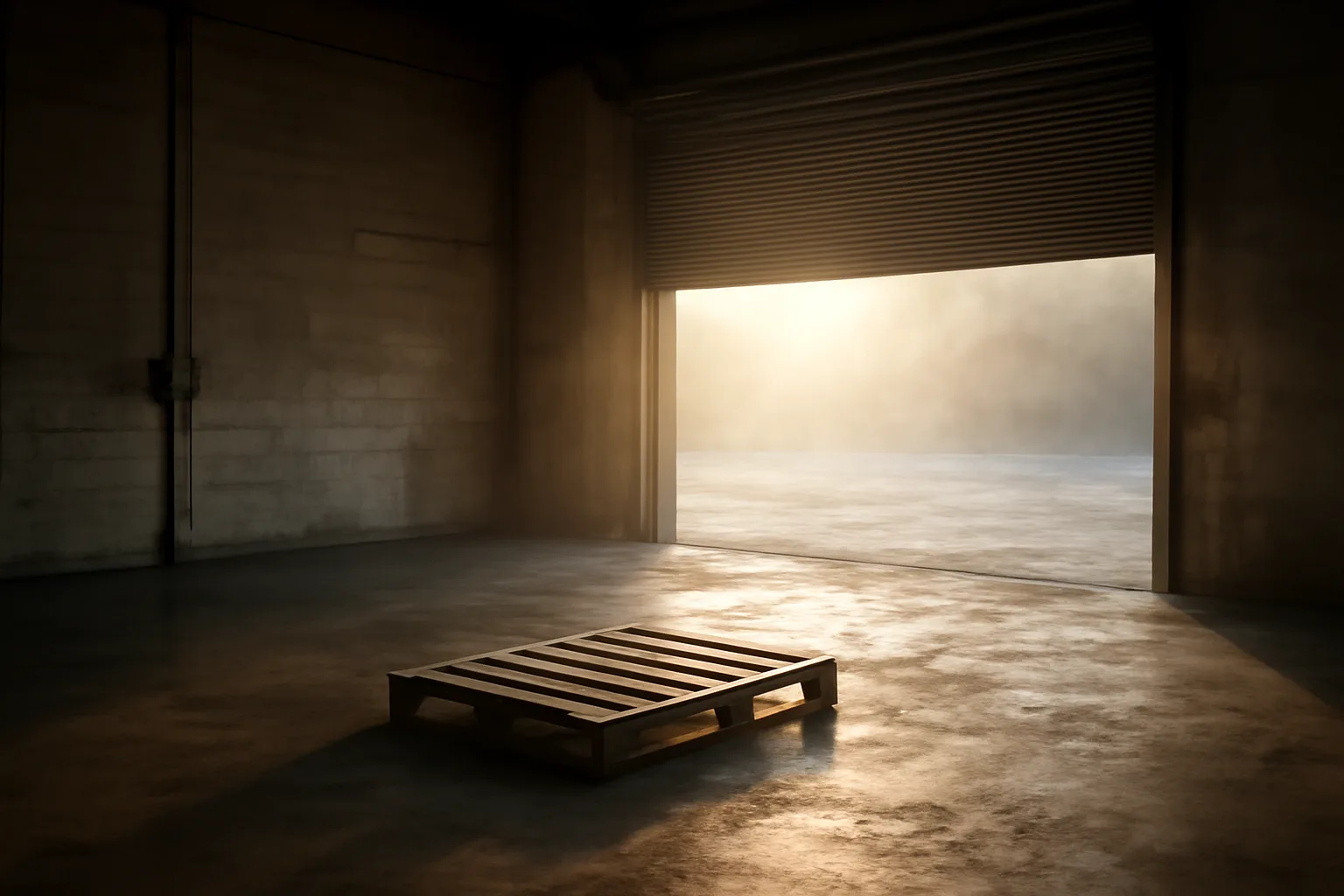 Empty Tampa warehouse bay for a Florida cat converter desk
